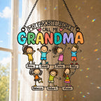 Personalized My Favorite People Call Me Grandma Holographic Acrylic Suncatcher