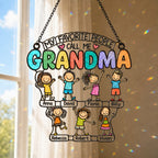 Personalized My Favorite People Call Me Grandma Holographic Acrylic Suncatcher