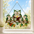 Personalized Nana Owl Family Holographic Acrylic Suncatcher