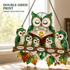 Personalized Nana Owl Family Holographic Acrylic Suncatcher