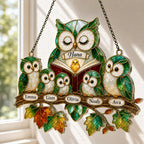 Personalized Nana Owl Family Holographic Acrylic Suncatcher