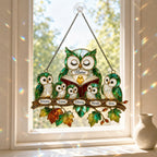 Personalized Nana Owl Family Holographic Acrylic Suncatcher
