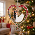 Personalized Our First Christmas Married Wedding Couple Heart Acrylic Ornament