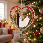 Personalized Our First Christmas Married Wedding Couple Heart Acrylic Ornament