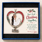 Personalized Our First Christmas Married Wedding Couple Heart Acrylic Ornament