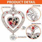 Personalized Our First Christmas Photo Heart Acrylic Ornament