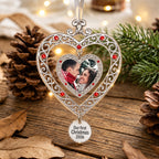 Personalized Our First Christmas Photo Heart Acrylic Ornament