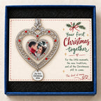 Personalized Our First Christmas Photo Heart Acrylic Ornament