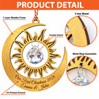 Personalized Our First Christmas Sun and Moon Crystal Wooden Ornament