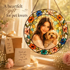 Personalized pet and owner photo suncatcher gift