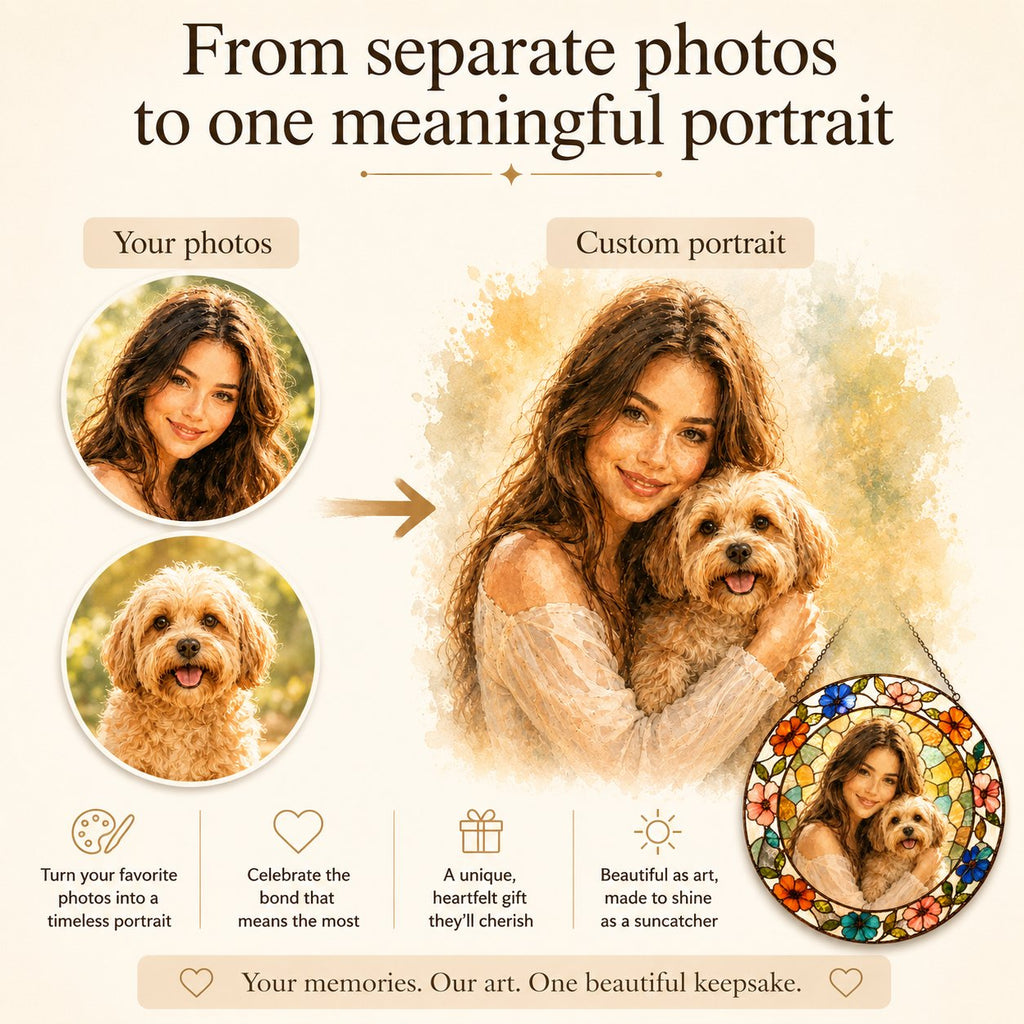 Combine your photo and your pet photo into one portrait