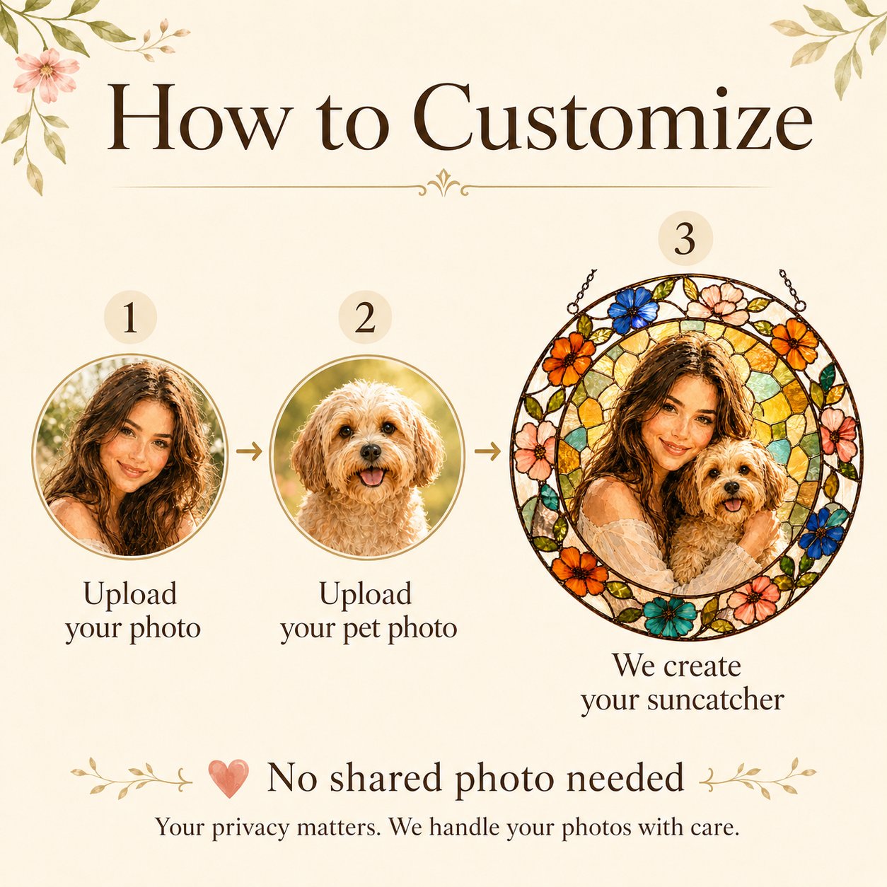 How to customize your pet and owner photo suncatcher