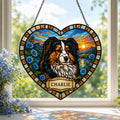 Personalized pet memorial heart photo suncatcher