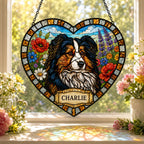 Personalized pet memorial heart photo suncatcher 02