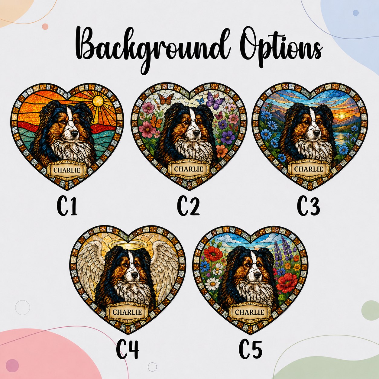 Personalized pet memorial heart photo suncatcher 08