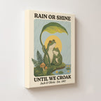 Personalized Rain or Shine Until We Croak Frog Couple Canvas Wall Art