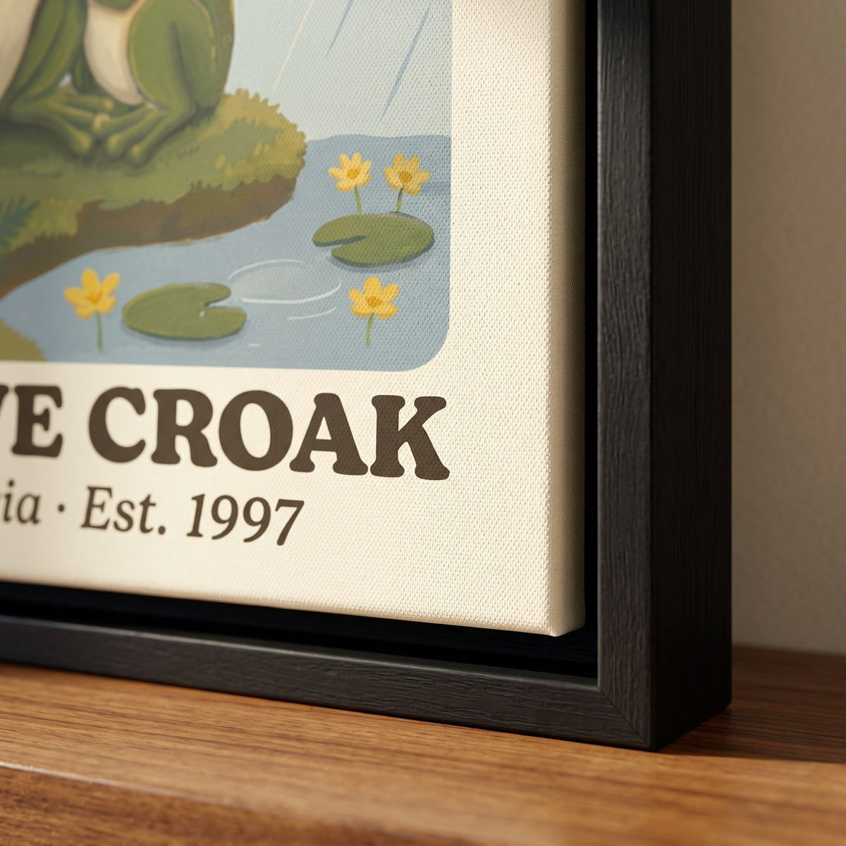 Personalized Rain or Shine Until We Croak Frog Couple Canvas Wall Art