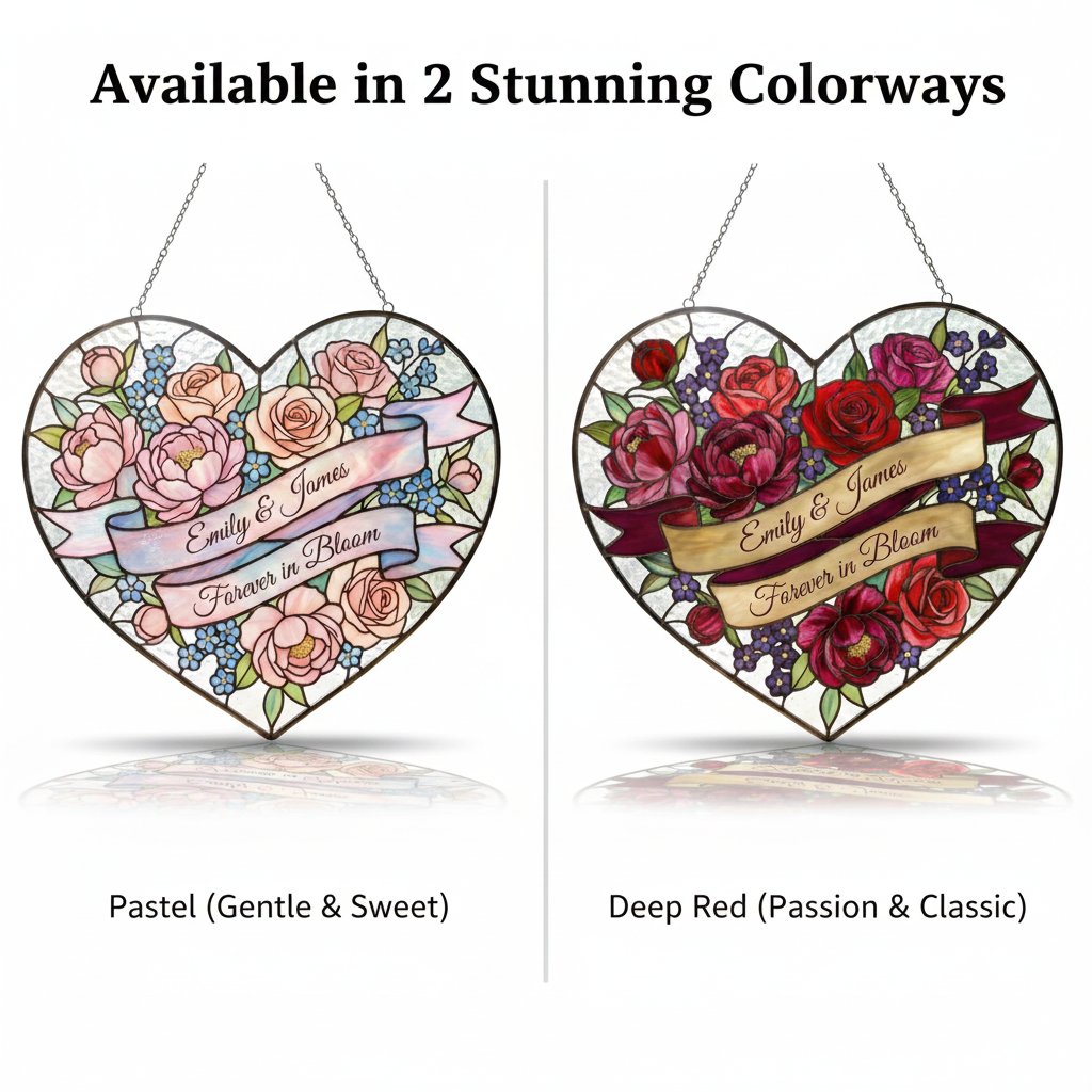 How to personalize rose heart suncatcher
