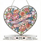 Rose heart suncatcher available in pastel and deep red