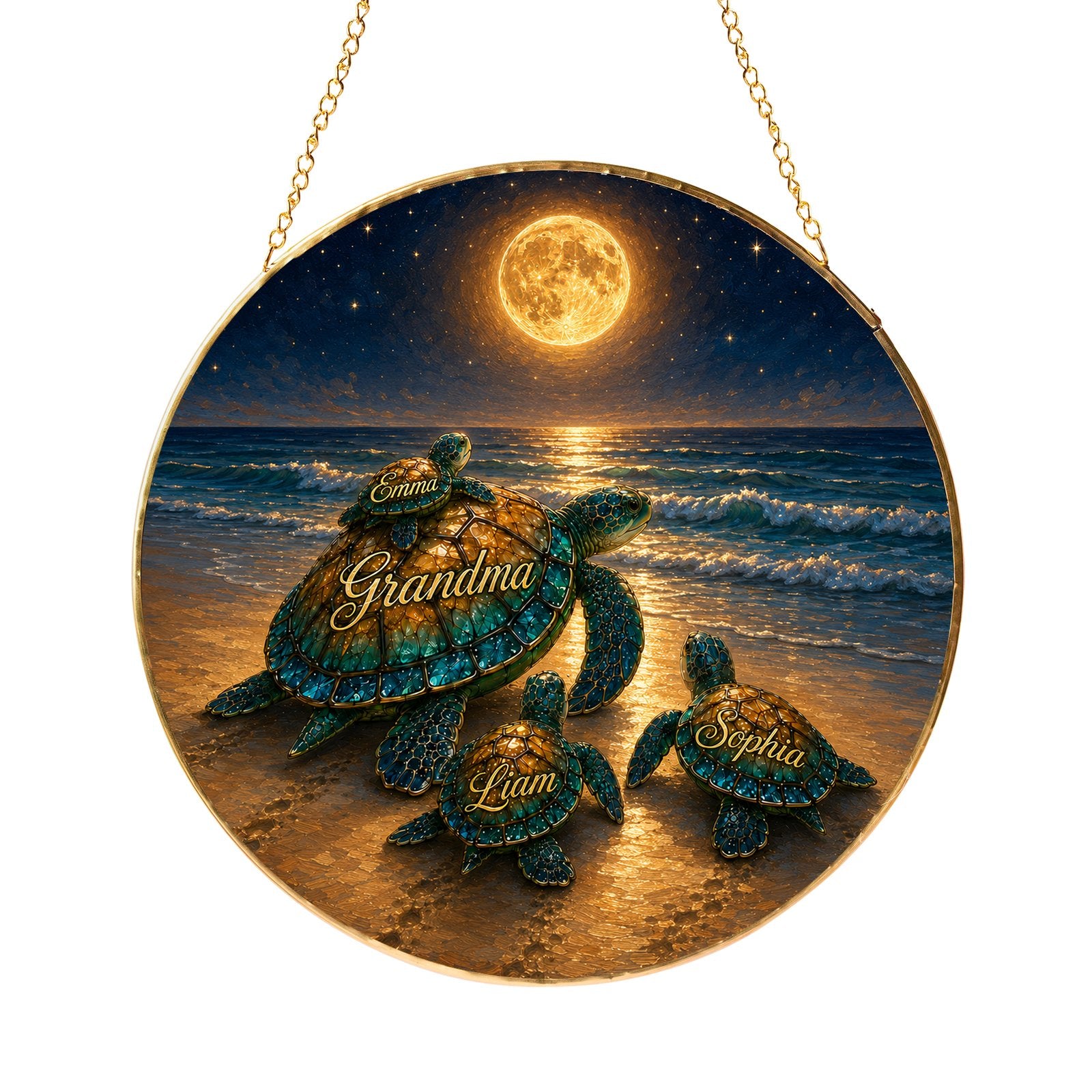 Personalized sea turtle family suncatcher - view 10