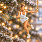 Personalized Sports & Hobby Name Ornament — Tennis, Basketball, Volleyball, Surfing, Saxophone or Horse Riding, Ceramic Christmas Ornament