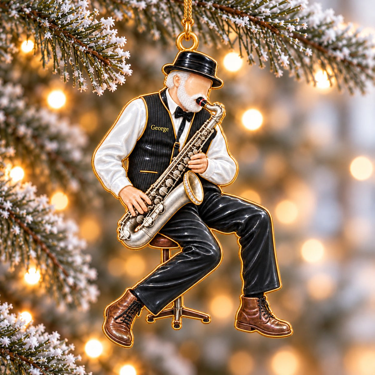 Personalized Sports & Hobby Name Ornament — Tennis, Basketball, Volleyball, Surfing, Saxophone or Horse Riding, Ceramic Christmas Ornament