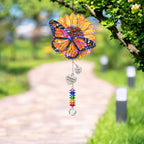 Personalized sunflower butterfly memorial crystal suncatcher