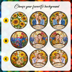 Personalized sunflower photo suncatcher held in hand