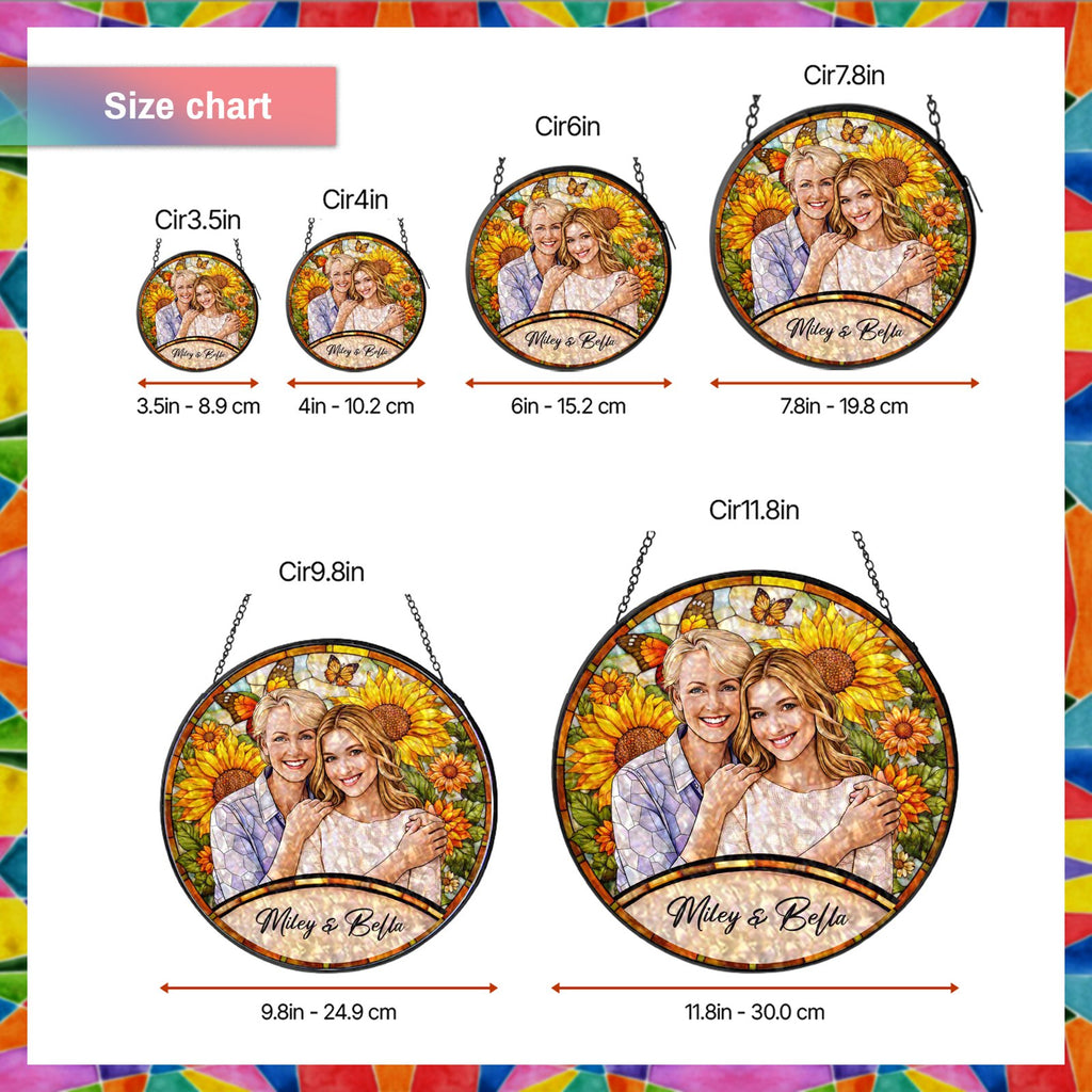 Personalized sunflower photo suncatcher lifestyle