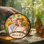 Personalized sunflower photo suncatcher packaging