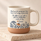 Personalized Thank You Wildflower Pottery Mug — The Warmth You Give