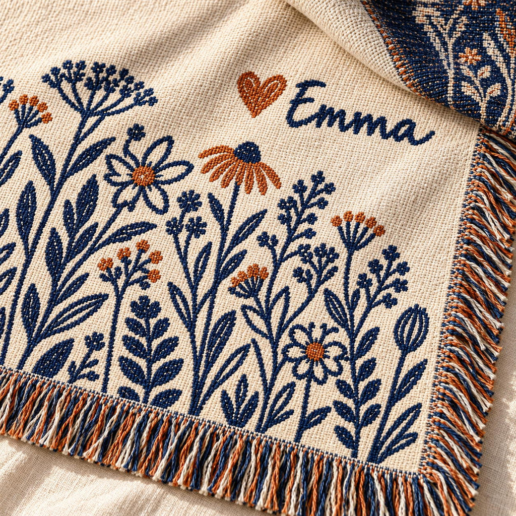 Personalized Thank You Wildflower Woven Blanket — The Warmth You Give