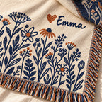 Personalized Thank You Wildflower Woven Blanket — The Warmth You Give