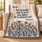 Personalized Thank You Wildflower Woven Blanket — The Warmth You Give