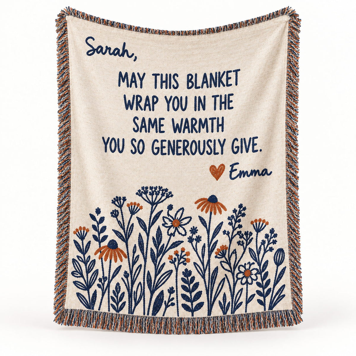 Personalized Thank You Wildflower Woven Blanket — The Warmth You Give