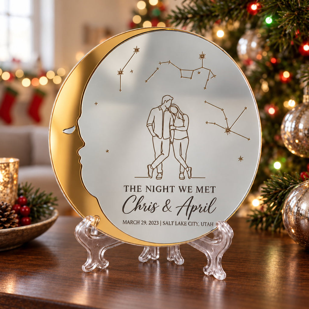 Personalized The Night We Met Moon Mirror Acrylic Sign