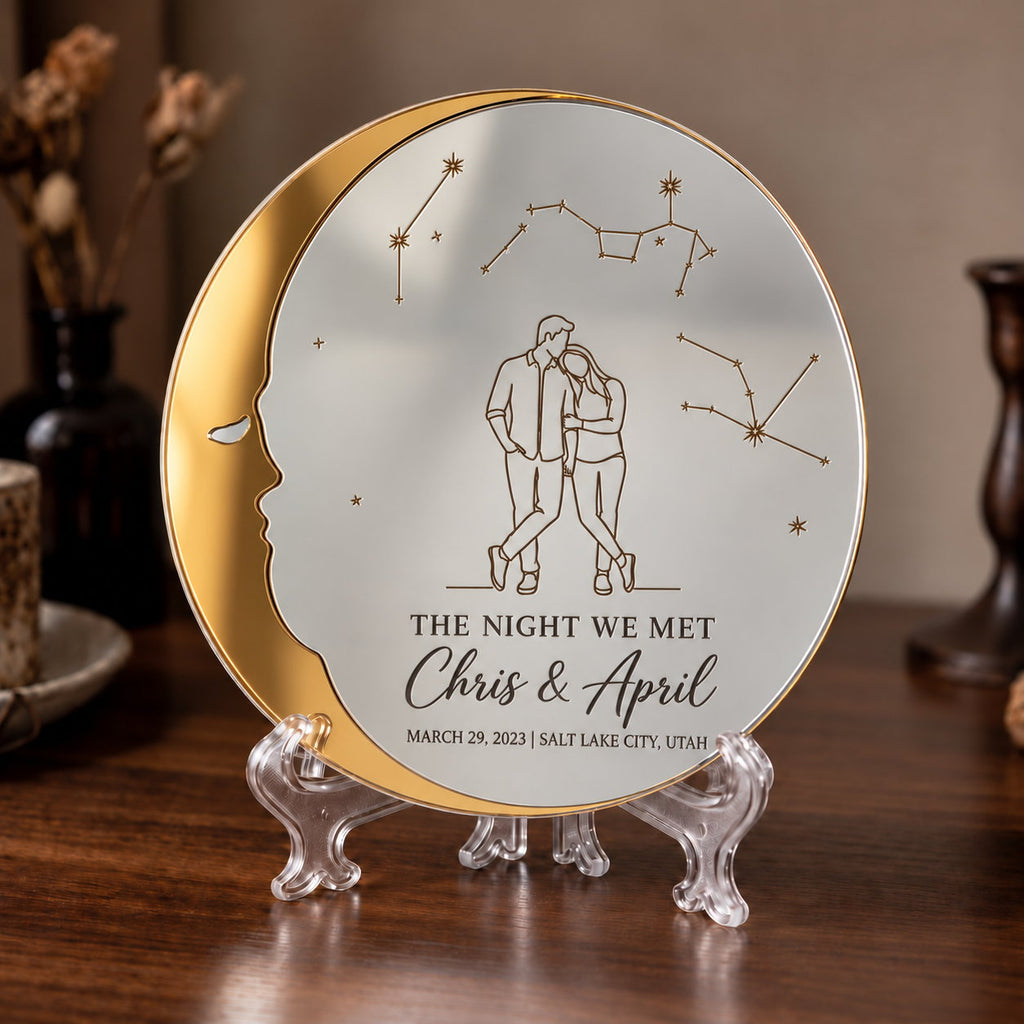 Personalized The Night We Met Moon Mirror Acrylic Sign