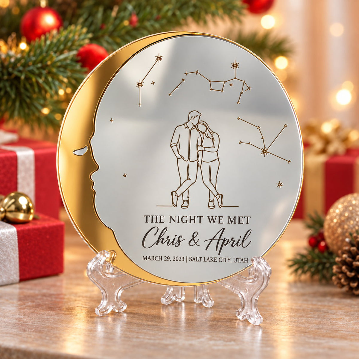 Personalized The Night We Met Moon Mirror Acrylic Sign