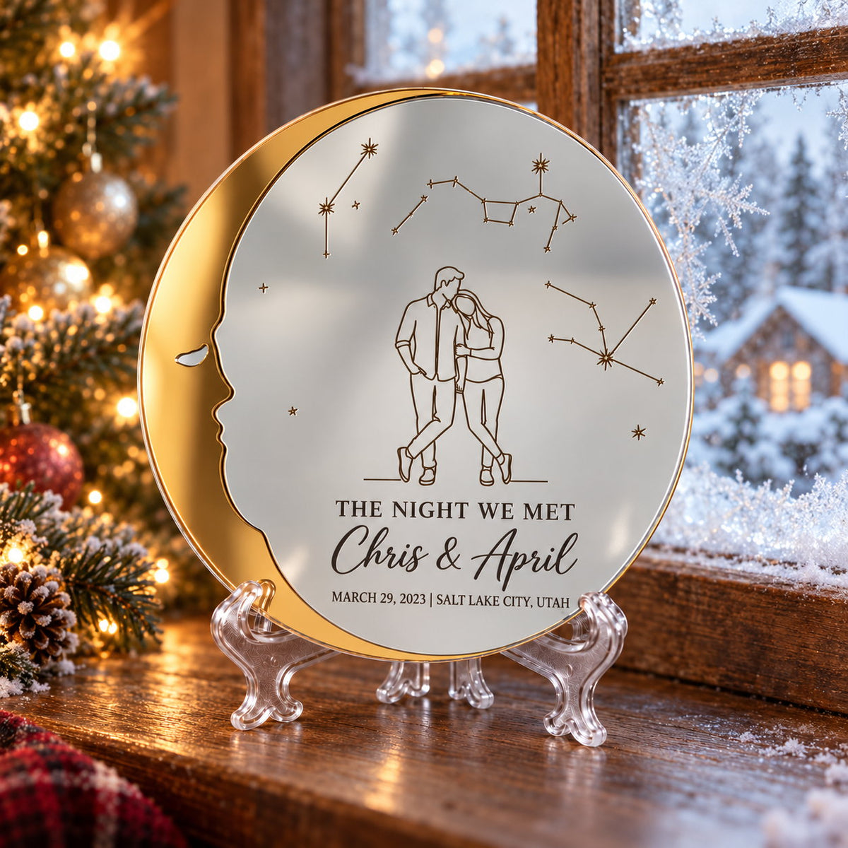 Personalized The Night We Met Moon Mirror Acrylic Sign