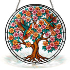Personalized tree of life hummingbirds suncatcher view 3