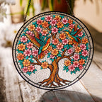 Personalized tree of life hummingbirds suncatcher view 5