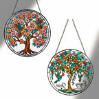 Personalized tree of life hummingbirds suncatcher view 6