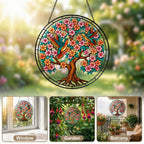 Personalized tree of life hummingbirds suncatcher view 9
