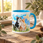 Personalized Tuxedo and Ginger Cat Couple Crayon Art Mug