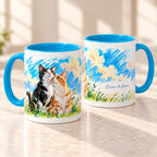 Personalized Tuxedo and Ginger Cat Couple Crayon Art Mug