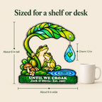 Personalized Until We Croak Frog Couple Acrylic Block with Raindrop Charm