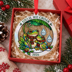 Personalized Until We Croak Frog Couple Acrylic Christmas Ornament with Name Charms
