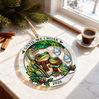 Personalized Until We Croak Frog Couple Acrylic Christmas Ornament with Name Charms