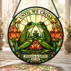Personalized Until We Croak Frog Couple Stained Glass Suncatcher