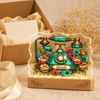 Personalized Vintage Rotary Telephone & Blooms Wavy Acrylic Night Light